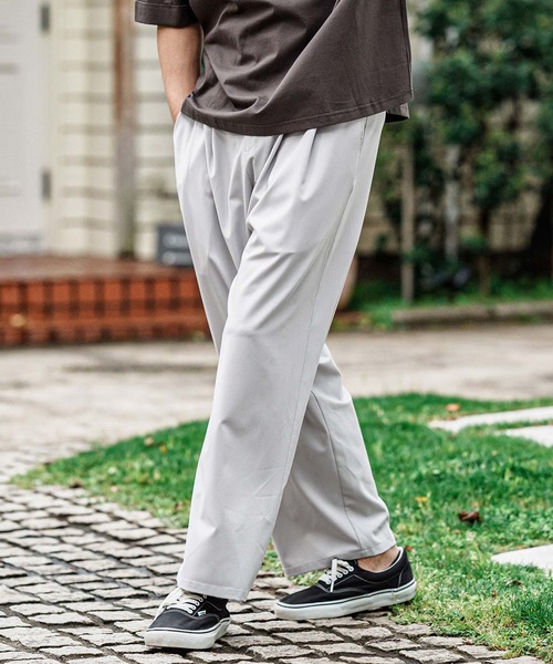 CAMBIO(カンビオ)の「mp15001- 2 way Stretch Mini Ripstop Wide Straight Pants ワイドストレートパンツ(S69526cmb)(その他パンツ・メンズ・ブラック/ライトグレー・L/M/S)」の5枚目の写真