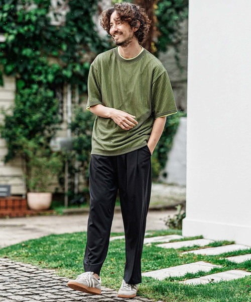 CAMBIO(カンビオ)の「mp15001- 2 way Stretch Mini Ripstop Wide Straight Pants ワイドストレートパンツ(S69526cmb)(その他パンツ・メンズ・ブラック/ライトグレー・L/M/S)」の13枚目の写真