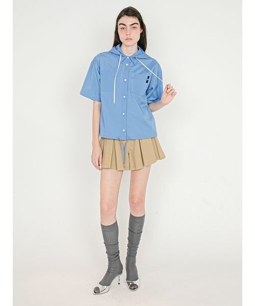 SORIN(ソリン )の「Half Sleeves Hoodie Shirt/ハーフスリーブ フーディーシャツ(シャツ/ブラウス・レディース・ブルー/ホワイト/チェック・38)」の9枚目の写真