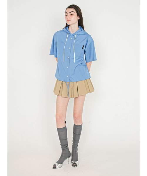 SORIN(ソリン )の「Half Sleeves Hoodie Shirt/ハーフスリーブ フーディーシャツ(シャツ/ブラウス・レディース・ブルー/ホワイト/チェック・38)」の10枚目の写真