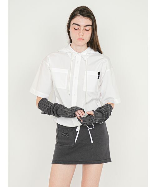 SORIN(ソリン )の「Half Sleeves Hoodie Shirt/ハーフスリーブ フーディーシャツ(シャツ/ブラウス・レディース・ブルー/ホワイト/チェック・38)」の11枚目の写真