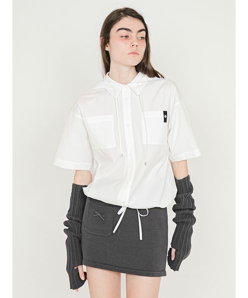 SORIN(ソリン )の「Half Sleeves Hoodie Shirt/ハーフスリーブ フーディーシャツ(シャツ/ブラウス・レディース・ブルー/ホワイト/チェック・38)」の12枚目の写真