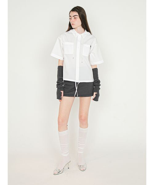 SORIN(ソリン )の「Half Sleeves Hoodie Shirt/ハーフスリーブ フーディーシャツ(シャツ/ブラウス・レディース・ブルー/ホワイト/チェック・38)」の15枚目の写真
