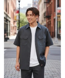【DICKIES/ディッキーズ】【シワになりにくく丈夫】TCツイルワークシャツ DC2028 フラップポケット ユニセックス スケーター ストリート アメカジ 定番