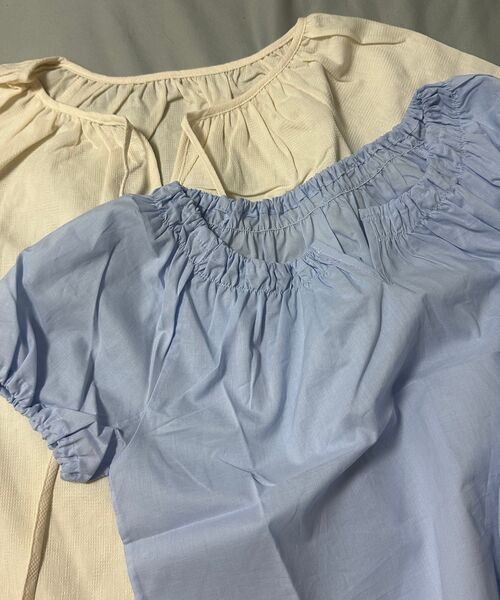 JULIAPEPE(ジュリアペペ)の「Amy Shirring Puff Blouse (Baby blue)(シャツ/ブラウス・レディース・その他・FREE)」の6枚目の写真