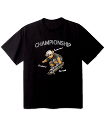スケートボードベアオーバーサイズ半袖Tシャツ[ブラック]
