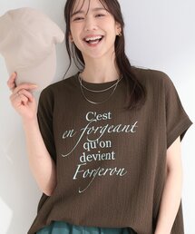 SHOO・LA・RUE | 【洗濯機可/体型カバー】ゆるさら快適 柄アソートしぼしぼドルマンTシャツ(Tシャツ/カットソー)