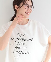 SHOO・LA・RUE | 【洗濯機可/体型カバー】ゆるさら快適 柄アソートしぼしぼドルマンTシャツ(Tシャツ/カットソー)