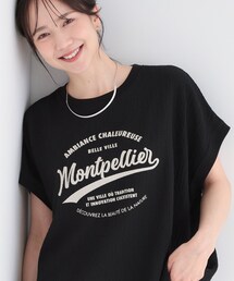 SHOO・LA・RUE | 【洗濯機可/体型カバー】ゆるさら快適 柄アソートしぼしぼドルマンTシャツ(Tシャツ/カットソー)