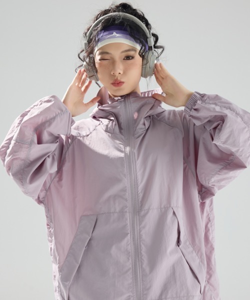 Aelina(エリナ)の「UV対策フード付き薄手アウター(その他アウター・レディース・パープル/ダークパープル/ブラック/イエロー/ベージュ/ブルー/ライトグリーン/ピンク・FREE)」の15枚目の写真
