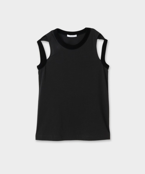 CINOH(チノ)の「RINGER TANK TOP(タンクトップ・レディース・ホワイト系その他/サックスブルー/チャコールグレー・38/36)」の4枚目の写真