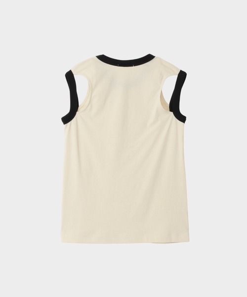 CINOH(チノ)の「RINGER TANK TOP(タンクトップ・レディース・ホワイト系その他/サックスブルー/チャコールグレー・38/36)」の9枚目の写真