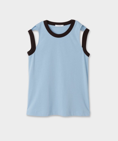 CINOH(チノ)の「RINGER TANK TOP(タンクトップ・レディース・ホワイト系その他/サックスブルー/チャコールグレー・38/36)」の12枚目の写真