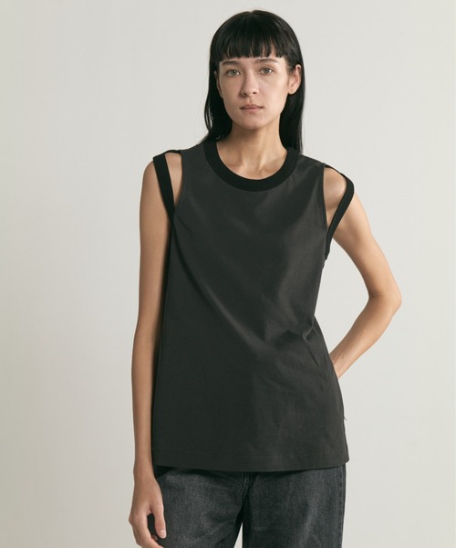 CINOH(チノ)の「RINGER TANK TOP(タンクトップ・レディース・ホワイト系その他/サックスブルー/チャコールグレー・38/36)」の19枚目の写真