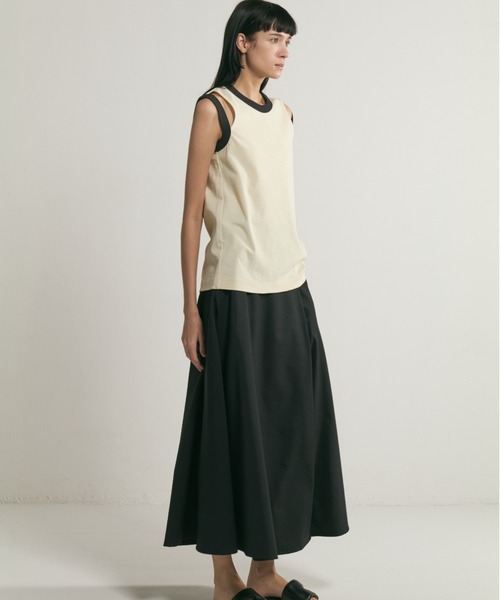 CINOH(チノ)の「RINGER TANK TOP(タンクトップ・レディース・ホワイト系その他/サックスブルー/チャコールグレー・38/36)」の22枚目の写真
