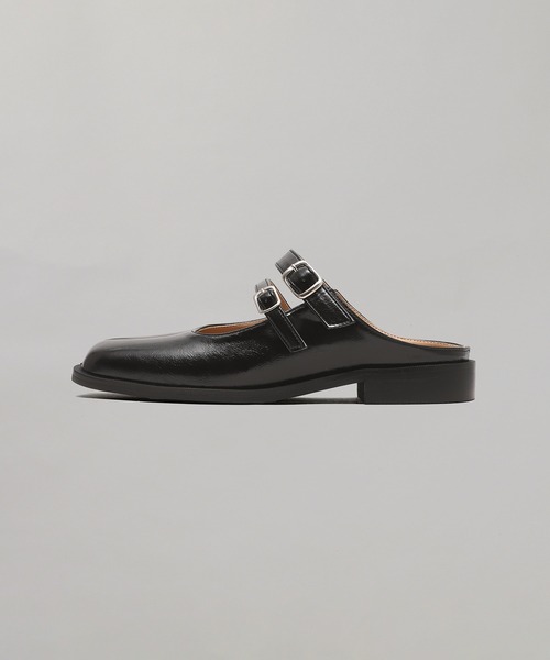 PAES（ペイズ）の「20255_Double Buckle Mule PAES_20255_Double Buckle Mule（その他シューズ・メンズ・ブラック/バーガンディー・23cm/23.5cm/24cm/24.5cm/25cm）」の2枚目の写真