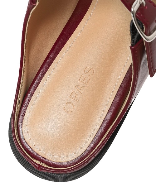 PAES（ペイズ）の「20255_Double Buckle Mule PAES_20255_Double Buckle Mule（その他シューズ・メンズ・ブラック/バーガンディー・23cm/23.5cm/24cm/24.5cm/25cm）」の9枚目の写真