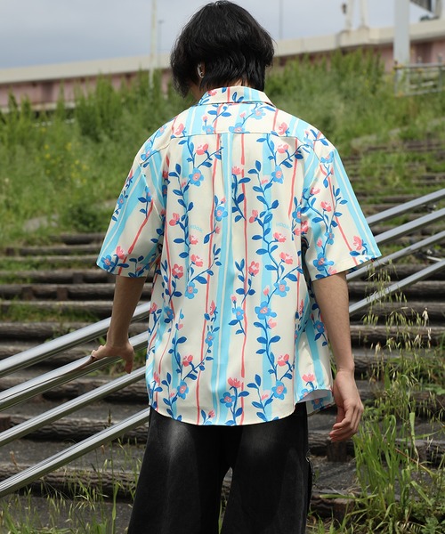 HOOK（フック）の「HOOK -original-　レトロポップ総柄 × ルーズシルエット アロハシャツ（シャツ/ブラウス・メンズ・ブラック/ライトベージュ/ブルー/ダークブルー/グリーン/ホワイト・M/XL/L）」の12枚目の写真
