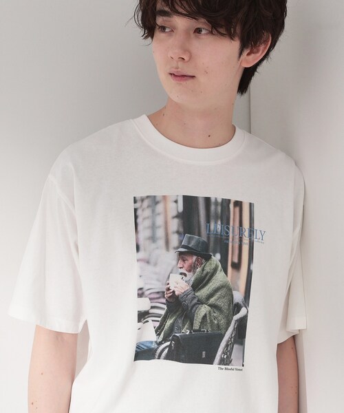 THE SHOP TK (ザ ショップ ティーケー )の「モノクロ フォトグラフィー 半袖Tシャツ 洗濯機OK(Tシャツ/カットソー・メンズ・ライトグレー/オフホワイト/ホワイト系9/ブラック系7・03/02/04)」の3枚目の写真