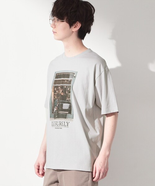 THE SHOP TK (ザ ショップ ティーケー )の「モノクロ フォトグラフィー 半袖Tシャツ 洗濯機OK(Tシャツ/カットソー・メンズ・ライトグレー/オフホワイト/ホワイト系9/ブラック系7・03/02/04)」の14枚目の写真