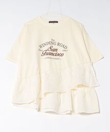 Right-on | ピグメント加工切替ロゴTシャツ(Tシャツ/カットソー)