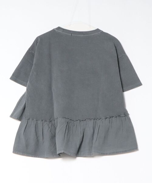 Right-on(ライトオン)の「ピグメント加工切替ロゴTシャツ(Tシャツ/カットソー・レディース・キナリ/ダークグレー/ブルー・S/M/L)」の4枚目の写真
