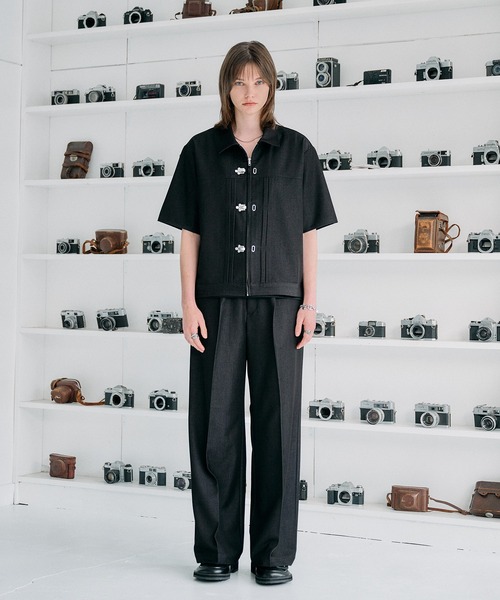 SELLE GLANT（セレグランテ）の「DENIM-LIKE SEMI-WIDE STRAIGHT SLACKS / デニムライクセミワイドストレートスラックス（スラックス・メンズ・ダークブラウン/ブラック/ダークインディゴブルー・SMALL/LARGE/MEDIUM）」の7枚目の写真