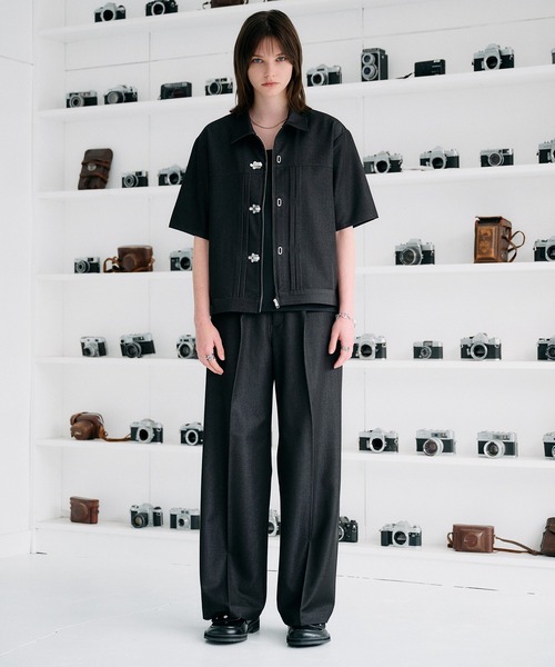SELLE GLANT（セレグランテ）の「DENIM-LIKE SEMI-WIDE STRAIGHT SLACKS / デニムライクセミワイドストレートスラックス（スラックス・メンズ・ダークブラウン/ブラック/ダークインディゴブルー・SMALL/LARGE/MEDIUM）」の6枚目の写真