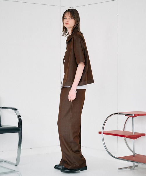 SELLE GLANT（セレグランテ）の「DENIM-LIKE SEMI-WIDE STRAIGHT SLACKS / デニムライクセミワイドストレートスラックス（スラックス・メンズ・ダークブラウン/ブラック/ダークインディゴブルー・SMALL/LARGE/MEDIUM）」の17枚目の写真