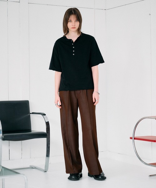 SELLE GLANT（セレグランテ）の「DENIM-LIKE SEMI-WIDE STRAIGHT SLACKS / デニムライクセミワイドストレートスラックス（スラックス・メンズ・ダークブラウン/ブラック/ダークインディゴブルー・SMALL/LARGE/MEDIUM）」の19枚目の写真