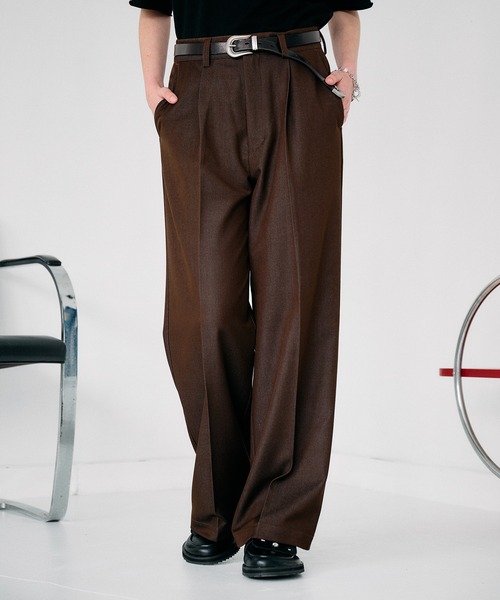 SELLE GLANT（セレグランテ）の「DENIM-LIKE SEMI-WIDE STRAIGHT SLACKS / デニムライクセミワイドストレートスラックス（スラックス・メンズ・ダークブラウン/ブラック/ダークインディゴブルー・SMALL/LARGE/MEDIUM）」の11枚目の写真