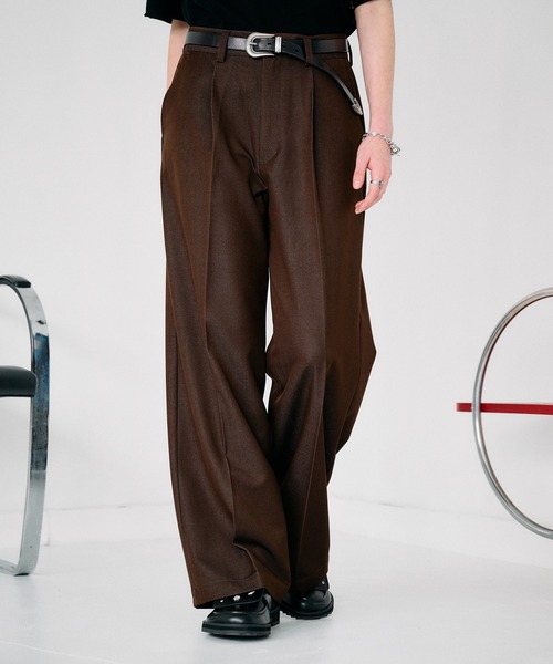 SELLE GLANT（セレグランテ）の「DENIM-LIKE SEMI-WIDE STRAIGHT SLACKS / デニムライクセミワイドストレートスラックス（スラックス・メンズ・ダークブラウン/ブラック/ダークインディゴブルー・SMALL/LARGE/MEDIUM）」の10枚目の写真