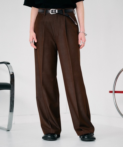 SELLE GLANT（セレグランテ）の「DENIM-LIKE SEMI-WIDE STRAIGHT SLACKS / デニムライクセミワイドストレートスラックス（スラックス・メンズ・ダークブラウン/ブラック/ダークインディゴブルー・SMALL/LARGE/MEDIUM）」の12枚目の写真