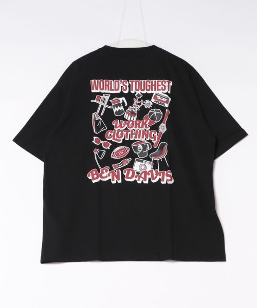 Right-on（ライトオン）の「バック発砲プリンＴシャツ（Tシャツ/カットソー・メンズ・ホワイト/ブラック・M/L/XL）」の3枚目の写真