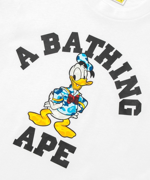 A BATHING APE(アベイシングエイプ)の「BAPE X DISNEY DONALD DUCK COLLEGE RELAXED FIT TEE(Tシャツ/カットソー・メンズ・ホワイト/ブラック/ネイビー・LARGE/XX-LARGE/MEDIUM/SMALL/X-LARGE)」の7枚目の写真