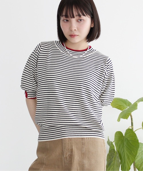 Meli rich(メリーリッチ)の「レイヤード風ボリューム袖プルオーバー(Tシャツ/カットソー・レディース・グレー/アイボリー/ブラック・FREE)」の8枚目の写真