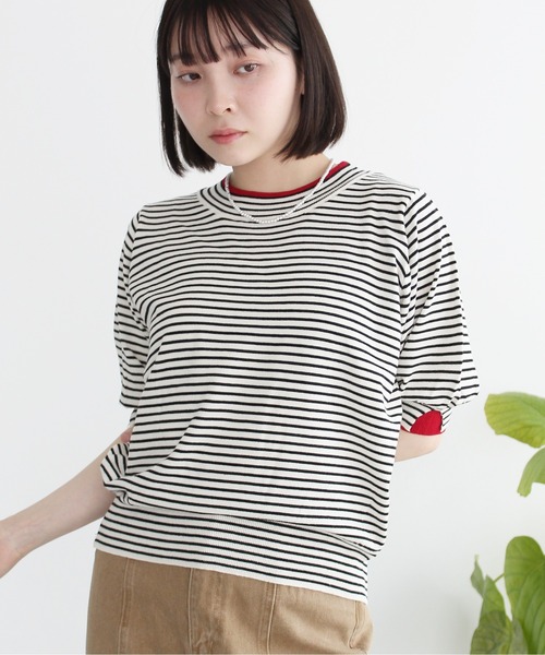 Meli rich(メリーリッチ)の「レイヤード風ボリューム袖プルオーバー(Tシャツ/カットソー・レディース・グレー/アイボリー/ブラック・FREE)」の7枚目の写真