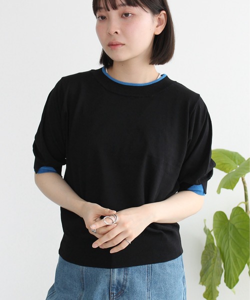 Meli rich(メリーリッチ)の「レイヤード風ボリューム袖プルオーバー(Tシャツ/カットソー・レディース・グレー/アイボリー/ブラック・FREE)」の19枚目の写真