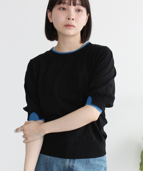Meli rich(メリーリッチ)の「レイヤード風ボリューム袖プルオーバー(Tシャツ/カットソー・レディース・グレー/アイボリー/ブラック・FREE)」の18枚目の写真