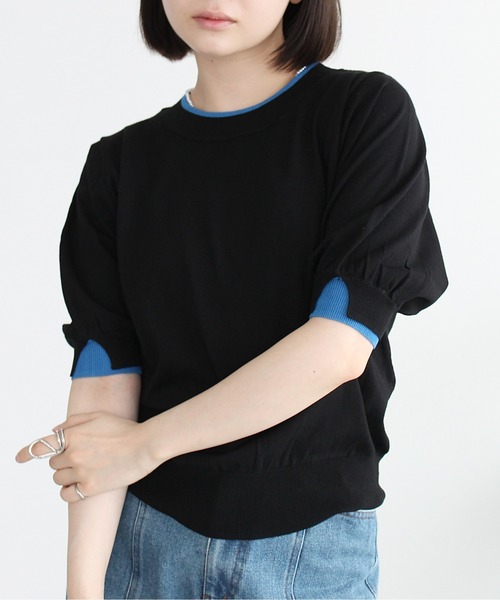 Meli rich(メリーリッチ)の「レイヤード風ボリューム袖プルオーバー(Tシャツ/カットソー・レディース・グレー/アイボリー/ブラック・FREE)」の15枚目の写真