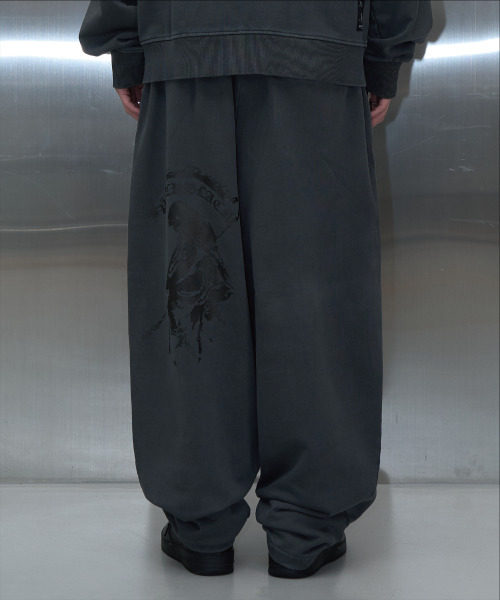 VINTAGE PIGMENT PRINTING SWEAT PANTS (CHARCOAL)