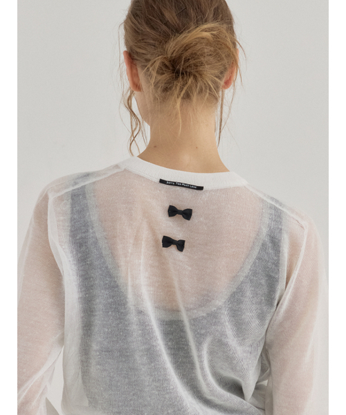 Sorry,Too Much Love(ソーリートゥーマッチラブ)の「Slim Fit Sheer Multi See-through Cardigan_Ivory(カーディガン/ボレロ・レディース・その他・FREE)」の2枚目の写真