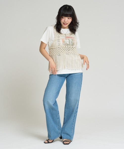 RU.TI.LE(ルチル)の「【RU.TI.LE】フラワーフォトプリントTシャツ(Tシャツ/カットソー・レディース・ホワイト/チャコールグレー・MEDIUM)」の16枚目の写真