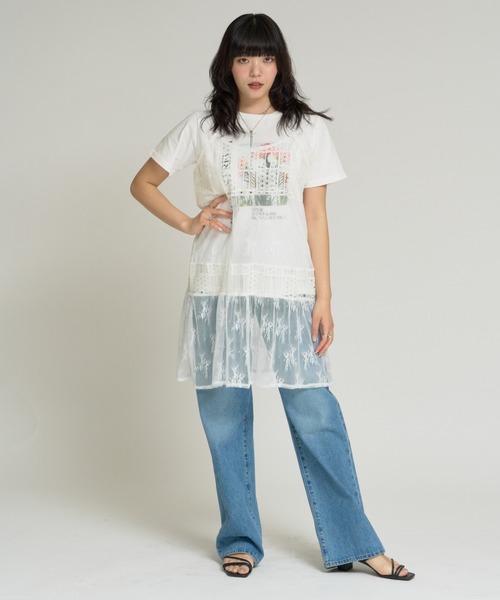 RU.TI.LE(ルチル)の「【RU.TI.LE】フラワーフォトプリントTシャツ(Tシャツ/カットソー・レディース・ホワイト/チャコールグレー・MEDIUM)」の19枚目の写真