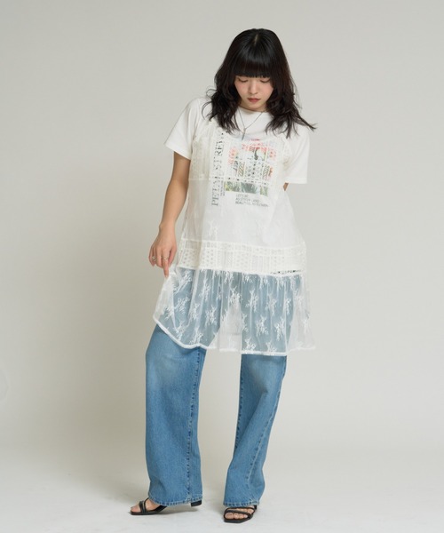 RU.TI.LE(ルチル)の「【RU.TI.LE】フラワーフォトプリントTシャツ(Tシャツ/カットソー・レディース・ホワイト/チャコールグレー・MEDIUM)」の21枚目の写真