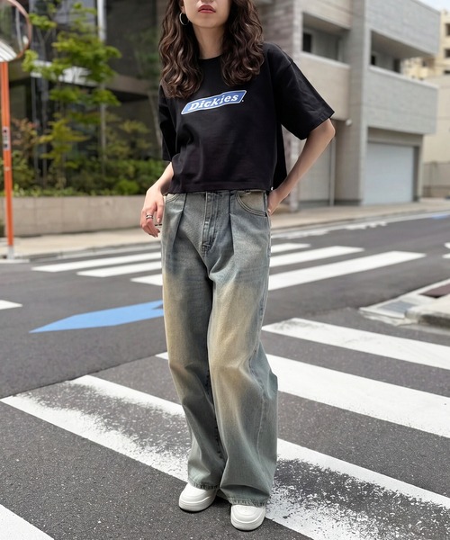 Dickies(ディッキーズ)の「【Dickies】天竺アイコンロゴ ショートスリーブTee 5287-5700 MNY(Tシャツ/カットソー・レディース・ホワイト/ブラック・M)」の14枚目の写真