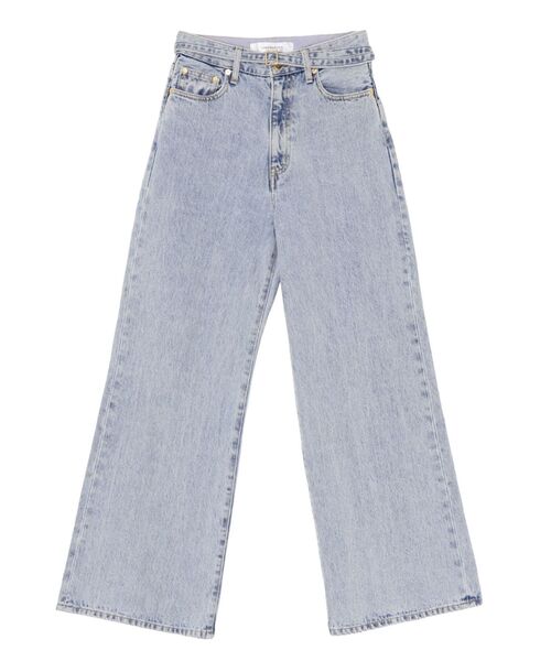 LAGUNAMOON(ラグナムーン)の「LMロゴセミワイドデニムパンツ 【夏服】(デニムパンツ・レディース・ブラック/インディゴブルー/ライトブルー・SMALL/MEDIUM)」の12枚目の写真