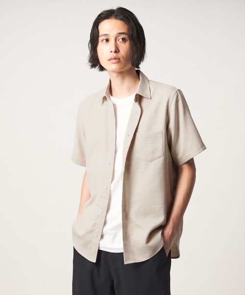 A DAY IN THE LIFE UNITED ARROWS(アデイインザライフユナイテッドアローズ)の「リネンライク スラブオックスフォード レギュラーカラーシャツ-吸水速乾・通気性-<A DAY IN THE LIFE>(シャツ/ブラウス・メンズ・ネイビー/オレンジ/ナチュラル・M/L/S)」の4枚目の写真