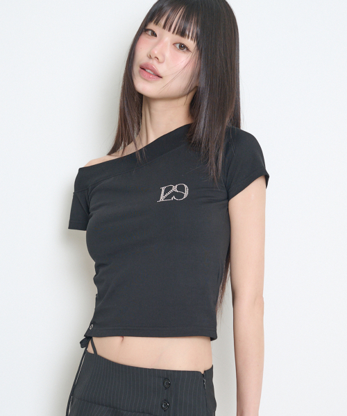 ILLIGO(イリゴ)の「129 ワンショルダー ホットフィックストップ ブラック(Tシャツ/カットソー・レディース・その他・SMALL/MEDIUM)」の2枚目の写真