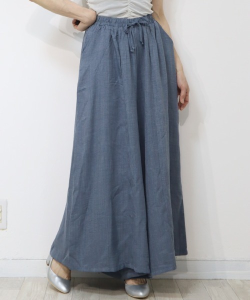 DISKEEN SURE(ディスキーンシュアー)の「たっぷり贅沢用尺使い きれいめスカーチョ ワイドパンツ(その他パンツ・レディース・ブルー/ベージュ/チャコール/ネイビー/ブラック/キャメル・FREE)」の5枚目の写真